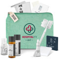 kit cortesia degenti ospedale casa di cura clinica in pochette di cotone