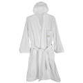 ACCAPPATOIO COTONE   bianco con cappuccio