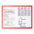 CORNICE PORTAPREZZI   finiture rosse A4 singolo