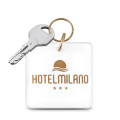 portachiavi hotel quadrato bianco personalizzato