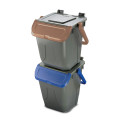 pattumiera impilabile 25 lt marrone blu