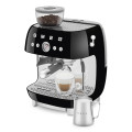 macchina caffe con macinacaffe nero lucido uso