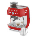macchina caffe con macinacaffe rosso lucido uso