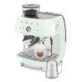 macchina caffe con macinacaffe verde lucido uso