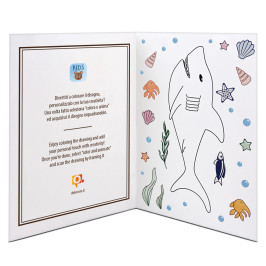talloncino con disegno squalo da colorare