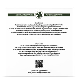 targa ecologia hotel personalizzabile