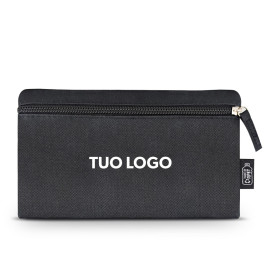 pochette in cotone riciclato per kit cortesia e welcome kit personalizzabile