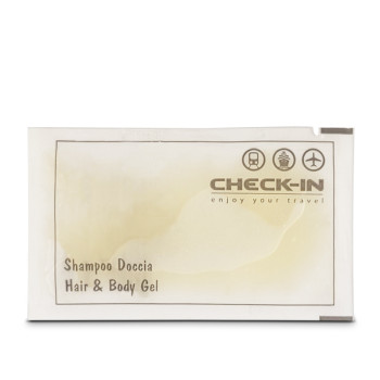 Shampoo doccia in bustina hotel check-in