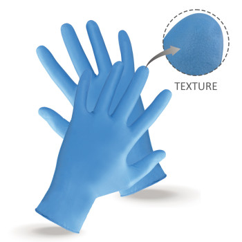guanti nitrile azzurro superficie micro ruvida