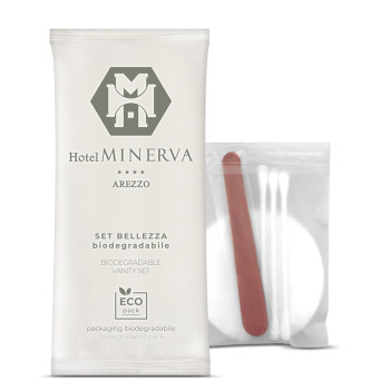 vanity busta biodegradabile hotel personalizzata