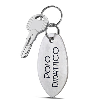 portachiavi moderno ovale alluminio piccolo personalizzato