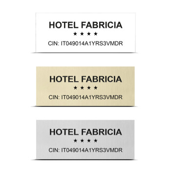 targa personalizzata nome hotel e b&b con CIN
