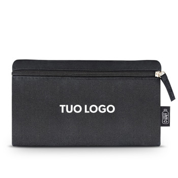 pochette in cotone riciclato per kit cortesia e welcome kit personalizzabile