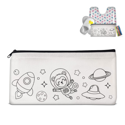 pochette bimbi con bavaglio matite e ciabattine