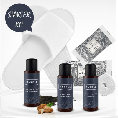 starter kit linea cortesia ciabatte marble