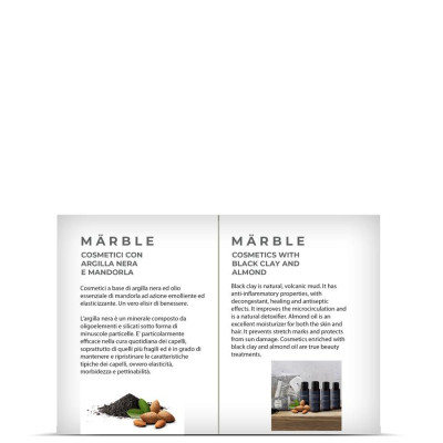 foglietto illustrativo cosmetici argilla e mandorla
