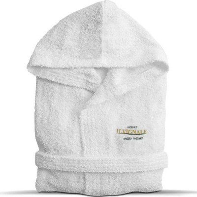 ACCAPPATOIO COTONE   bianco con cappuccio