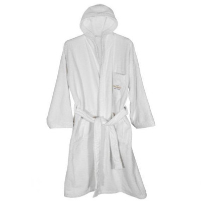 ACCAPPATOIO COTONE   bianco con cappuccio
