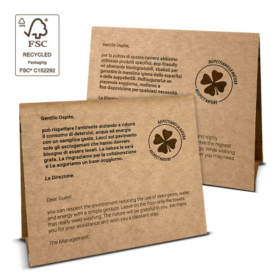 cartellino ecologia hotel