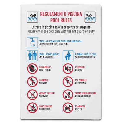 cartello piscina standard alluminio