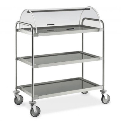 CARRELLO INOX   3 piani con cupola