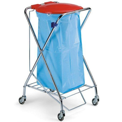 CARRELLO PORTASACCO   metallo cromato