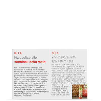 TALLONCINO ILLUSTRATIVO   SET CORTESIA MELA