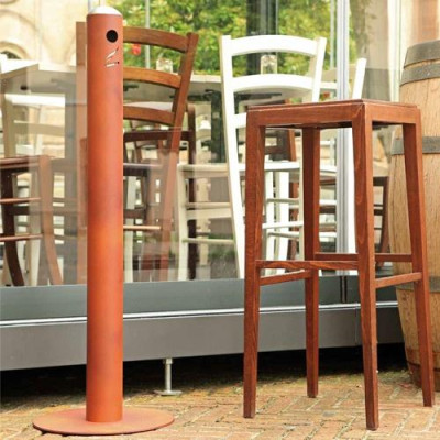 POSACENERE A COLONNA   metallo corten
