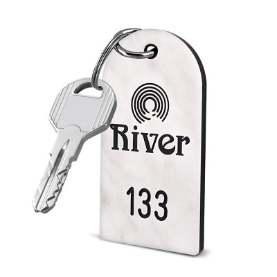 portachiavi bianco carrara personalizzato