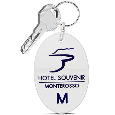 portachiavi in plexiglass per hotel inciso