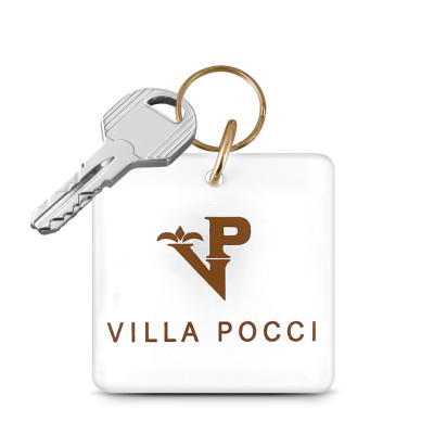 portachiavi hotel quadrato bianco