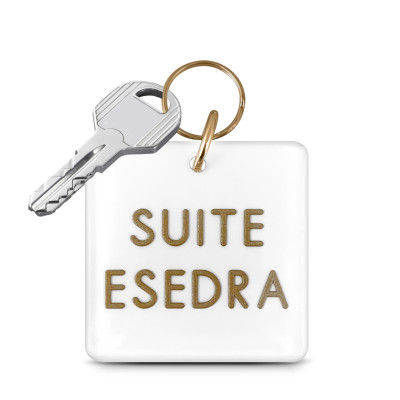 portachiavi hotel quadrato bianco personalizzato