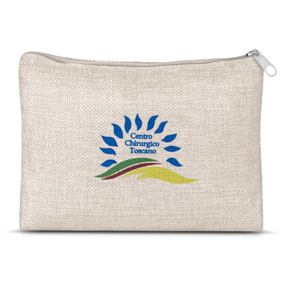 pochette ecru con zip personalizzabile