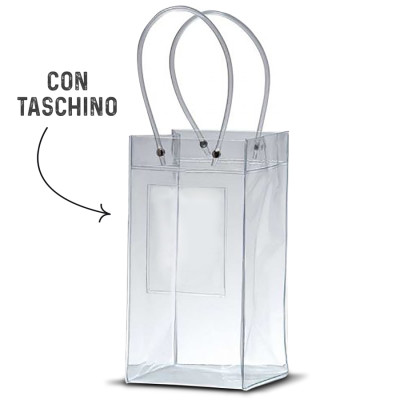 wine bag con portabiglietti