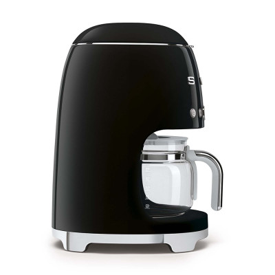 macchina caffe con filtro caraffa nero lucido laterale