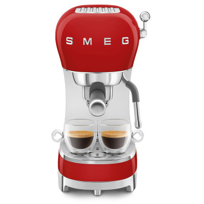 macchina caffe espresso manuale rosso lucido uso