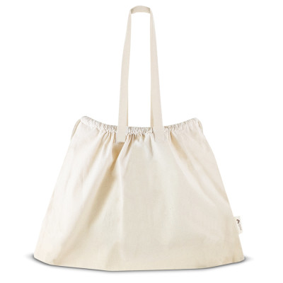 borsa shopper neutra con chiusura con coulisse