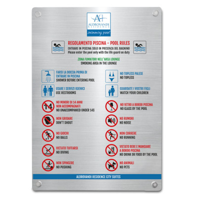 CARTELLO REGOLE PISCINA   personalizzabile