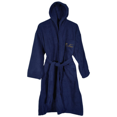 accappatoio blu personalizzato con cappuccio