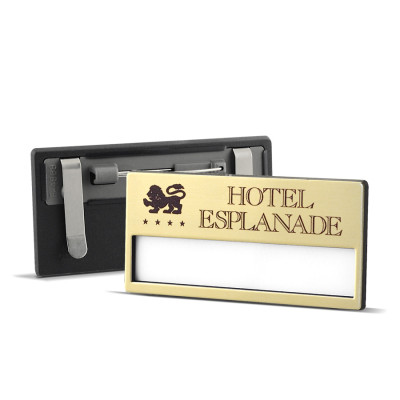 portanome badge spilla logato oro