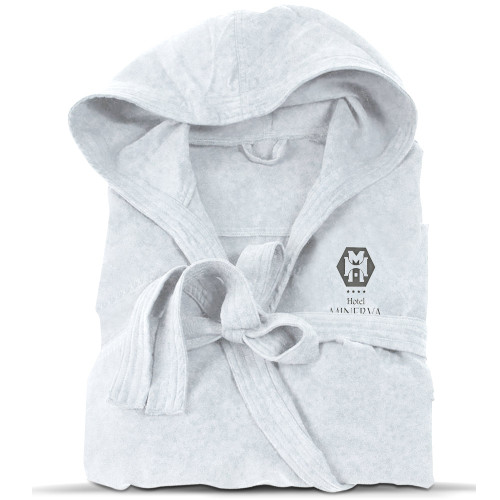 accappatoio microfibra bianco hotel spa personalizzato