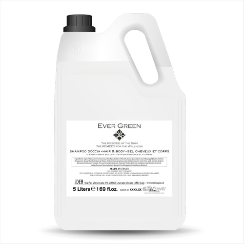 Shampoo doccia ai fiori di bach evergreen vip tanica refil