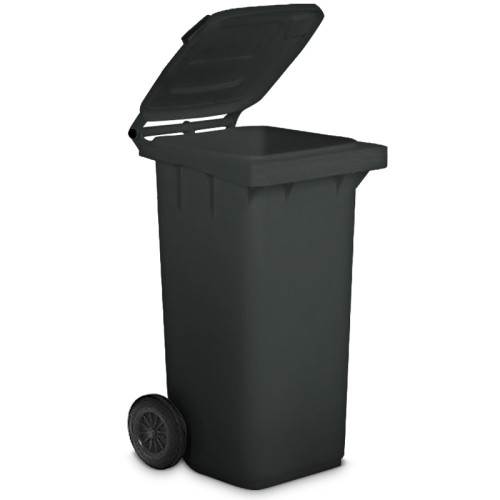 pattumiera differenziata con ruote e coperchio grigio plastica riciclata 240 lt