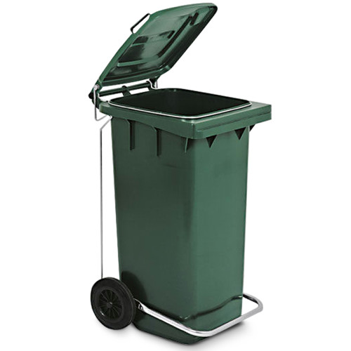pattumiera differenziata con ruote pedale plastica riciclata 240 lt