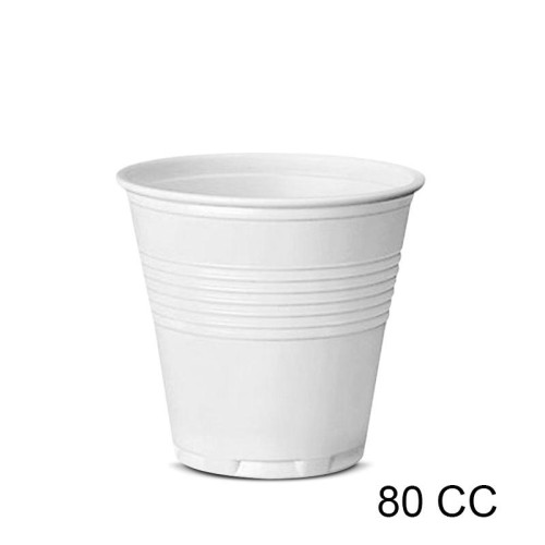 bicchiere 80 cc   plastica bianca
