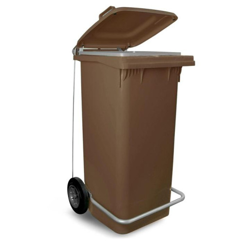 pattumiera 120 lt   plastica marrone