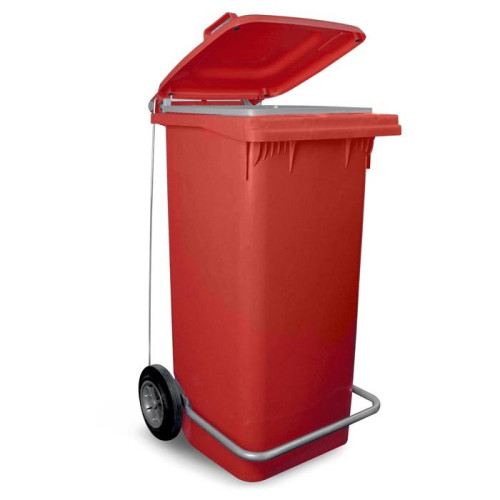 pattumiera 120 lt   plastica rossa