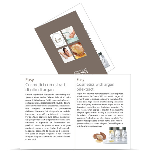 foglietto illustrativo cosmetici argan