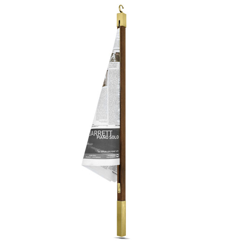 bastone-portagiornale-legno-manico-dorato