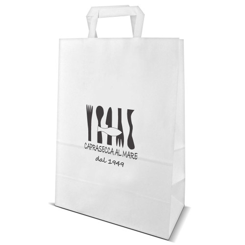 shopper carta bianca   32x13x41 cm personalizzabile